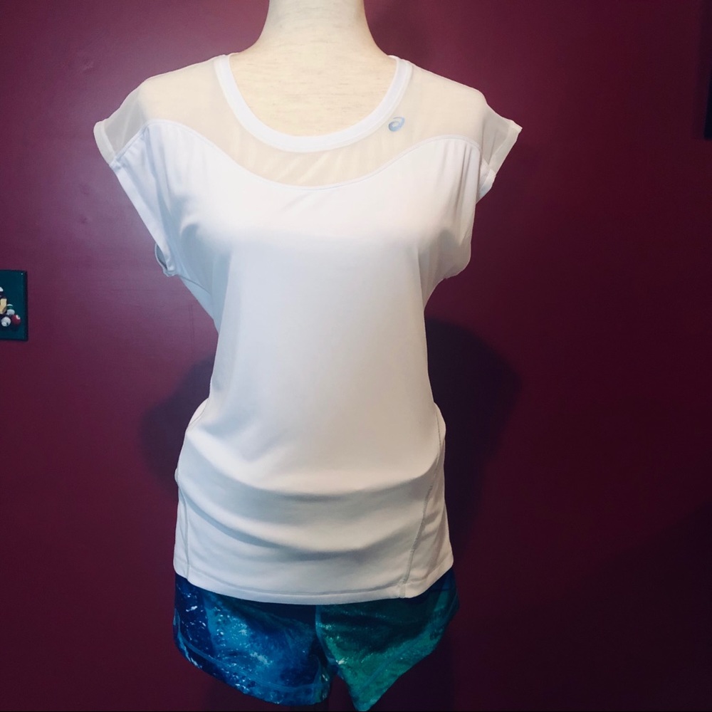 Asics top and Fila yoga/running shorts bundle